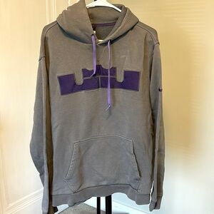 Lebron James x Nike Gray and Purple Hoodie